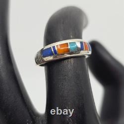 Pierre tisseuse Amérindienne Navajo Assortiment de pierres incrustées en argent sterling 6