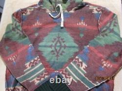 Polo Ralph Lauren Native American Aztec Navajo Pullover Sweatshirt À Capuche XL