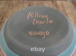 Poterie Navajo Amérindienne Gravée à la Main et Peinte à la Main Charlie