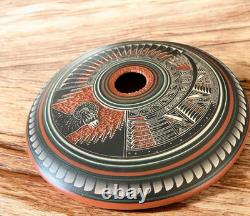Poterie amérindienne Navajo Doreen Lansing Roger Nelson Pot de graines Argile rouge