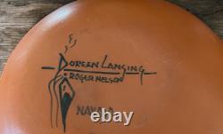 Poterie amérindienne Navajo Doreen Lansing Roger Nelson Pot de graines Argile rouge