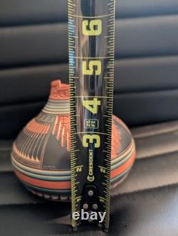 Poterie gravée Navajo Amérindienne Doreen Lansing R Nelson Pot de graines Aigle