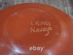 Poterie navajo amérindienne gravée et peinte à la main, roi