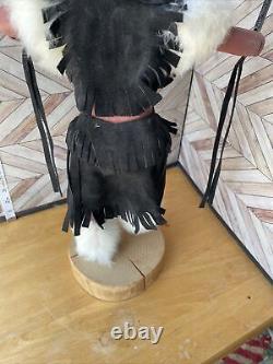 Poupée Kachina Navajo Danseur Apache Signé 18 Art Populaire Amérindien