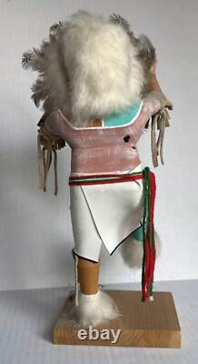 Poupée Kachina de danseur du soleil Navajo amérindien, signée par l'artiste, vintage, haute de 14 pouces