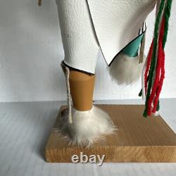 Poupée Kachina de danseur du soleil Navajo amérindien, signée par l'artiste, vintage, haute de 14 pouces