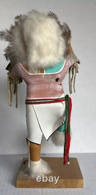 Poupée Kachina de danseur du soleil Navajo amérindien, signée par l'artiste, vintage, haute de 14 pouces