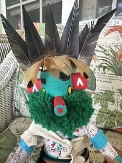 Poupée Kachina du chanteur matinal amérindien Navajo vintage