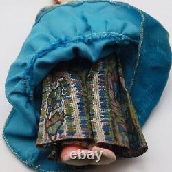 Poupée artisanale navajo amérindienne vintage avec mains en cuir et collier de perles B39