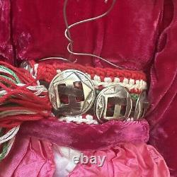 Poupée de couple amérindien Navajo Vtg faite à la main avec collier de turquoise perlé 21