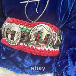 Poupée de couple amérindien Navajo Vtg faite à la main avec collier de turquoise perlé 21