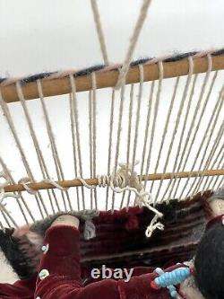 Poupée tisserande Navajo amérindienne vintage de grande taille bien faite de qualité