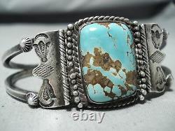 Premier Vintage Navajo 8 Turquoise Sterling Bracelet En Argent