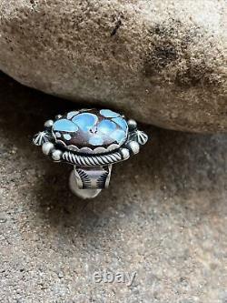 Ray Bennett Sterling Silver Golden Hill Turquoise Ring. Taille 8.5. Navajo
