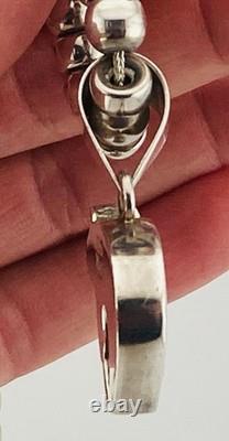 Ray Tracey + Knifewing Segura ours incrusté en argent sterling Navajo sur collier