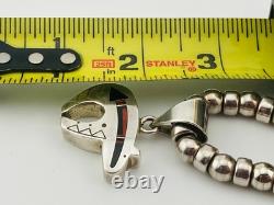 Ray Tracey + Knifewing Segura ours incrusté en argent sterling Navajo sur collier