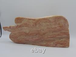 SCULPTURE EN ALABASTRE NAVAJO AMÉRINDIENNE PAR L'ARTISTE SUSIE JOE Long 11 LBS