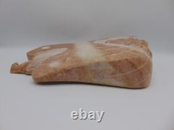 SCULPTURE EN ALABASTRE NAVAJO AMÉRINDIENNE PAR L'ARTISTE SUSIE JOE Long 11 LBS