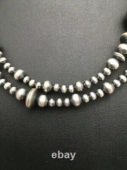 Sale Gift 36in Long Navajo Pearls Native American Sterling Silver Collier 3099