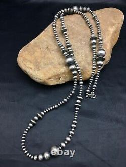Sale Gift 36in Long Navajo Pearls Native American Sterling Silver Collier 3099