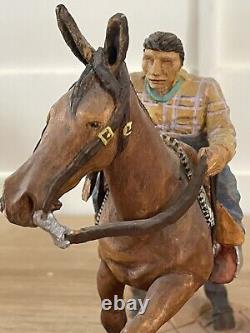 Sculpture de mule d'entraînement navajo amérindien par David Draper, signée