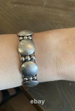 Southwestern Native American Navajo Split Tine Sterling Silver Cuff Bracelet