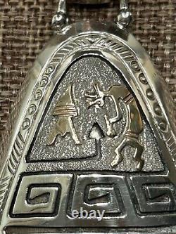 Superbe pendentif amérindien Alonzo Mariano en argent/plaqué or