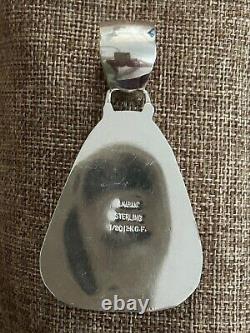 Superbe pendentif amérindien Alonzo Mariano en argent/plaqué or