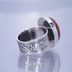 Taille 9.25, bague en argent sterling 925 fait main navajo amérindienne avec opale