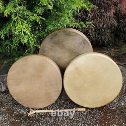 Tambour à main authentique amérindien fabriqué à la main de 18 pouces, premium, Salish/Navajo