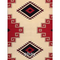 Tapis Navajo Ganado Rouge du Sud-Ouest Fait Main Antique Américain Autochtone en Laine Tapis Grands