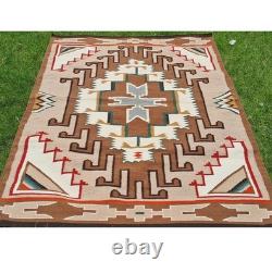 Tapis Navajo Navaho en laine amérindienne Kilim Tapis de zone sud-ouest 4x6 pieds