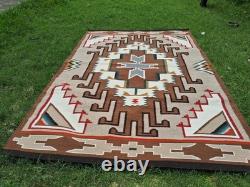Tapis Navajo Navaho en laine amérindienne Kilim Tapis de zone sud-ouest 4x6 pieds