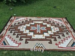Tapis Navajo Navaho en laine amérindienne Kilim Tapis de zone sud-ouest 4x6 pieds