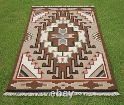 Tapis Navajo Navaho en laine amérindienne Kilim Tapis de zone sud-ouest 4x6 pieds
