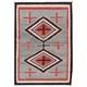 Tapis Navajo Two Gray Hill Art Américain Autochtone Du Sud-ouest Kilim Aztec En Laine