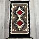 Tapis Navajo Vtg Diamant Ganado Rouge/marron Laine Amérindienne Des Années 70 Textile Tissé