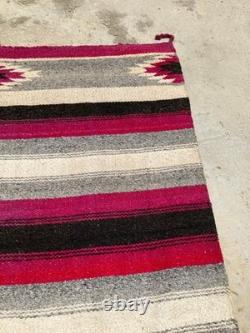 Tapis Navajo Vintage Tissé à la Main Magnifique Américain Native 60,2x29,5 pouces