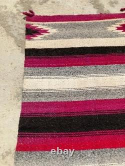 Tapis Navajo Vintage Tissé à la Main Magnifique Américain Native 60,2x29,5 pouces