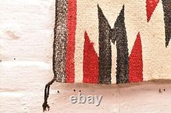 Tapis Navajo ancien en textile amérindien tissé 37x17 vintage