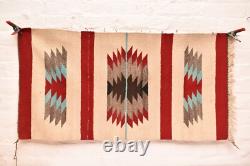 Tapis Navajo ancien tissé par des Indiens d'Amérique 38x20 textile vintage