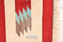 Tapis Navajo ancien tissé par des Indiens d'Amérique 38x20 textile vintage