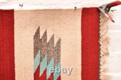Tapis Navajo ancien tissé par des Indiens d'Amérique 38x20 textile vintage