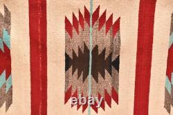 Tapis Navajo ancien tissé par des Indiens d'Amérique 38x20 textile vintage