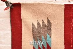 Tapis Navajo ancien tissé par des Indiens d'Amérique 38x20 textile vintage
