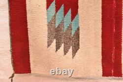 Tapis Navajo ancien tissé par des Indiens d'Amérique 38x20 textile vintage
