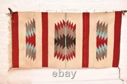 Tapis Navajo ancien tissé par des Indiens d'Amérique 38x20 textile vintage