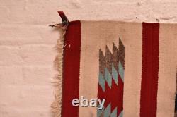 Tapis Navajo ancien tissé par des Indiens d'Amérique 38x20 textile vintage