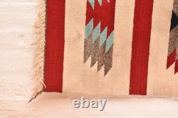 Tapis Navajo ancien tissé par des Indiens d'Amérique 38x20 textile vintage