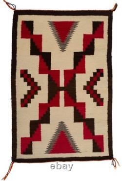 Tapis antique Two Grey Hill 5×8 pieds style amérindien Navajo en laine du Sud-Ouest